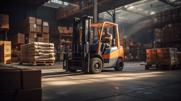 A forklift operator driving a forklift powered by a hydraulic system-forklift 101_equipinsights.com