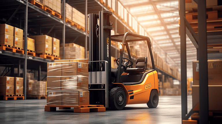 An electric forklift truck being used in a warehouse_forklift tips_equipinsights.com
