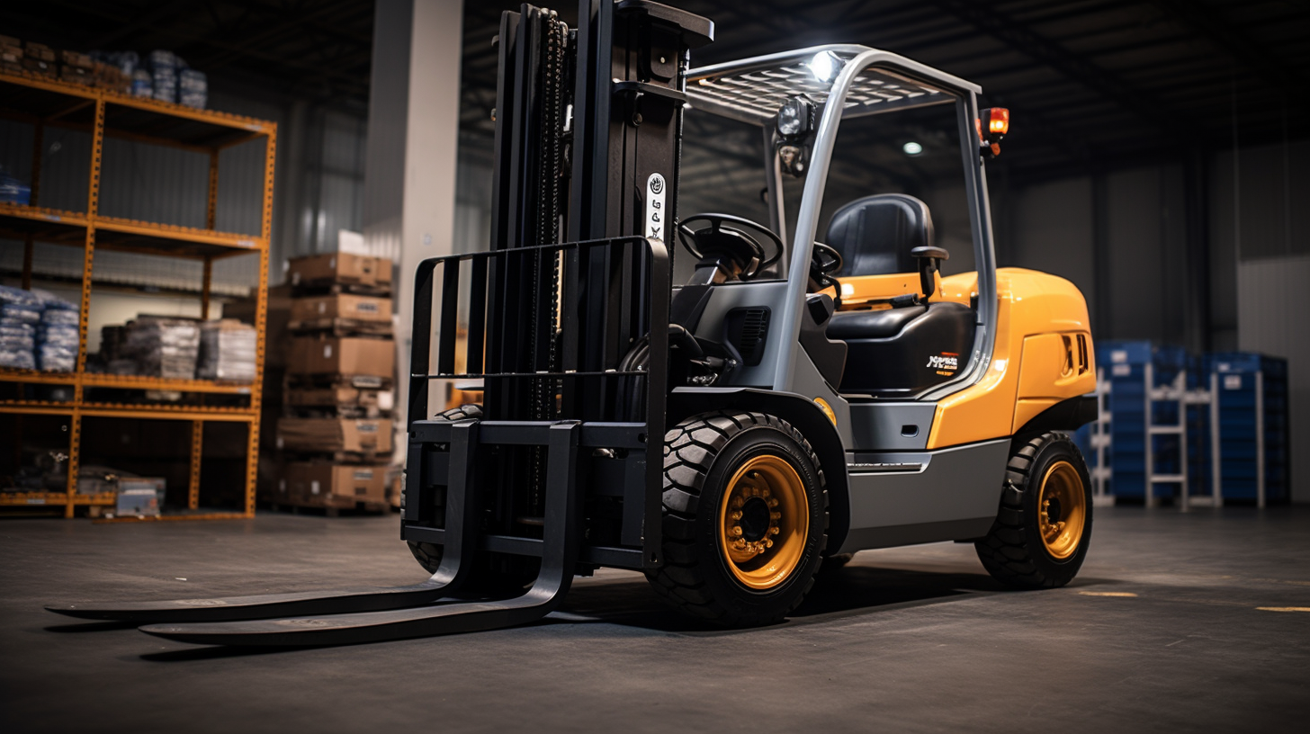 Premium AI Image | Forklift truck and cardboard boxes white background  Generative AI