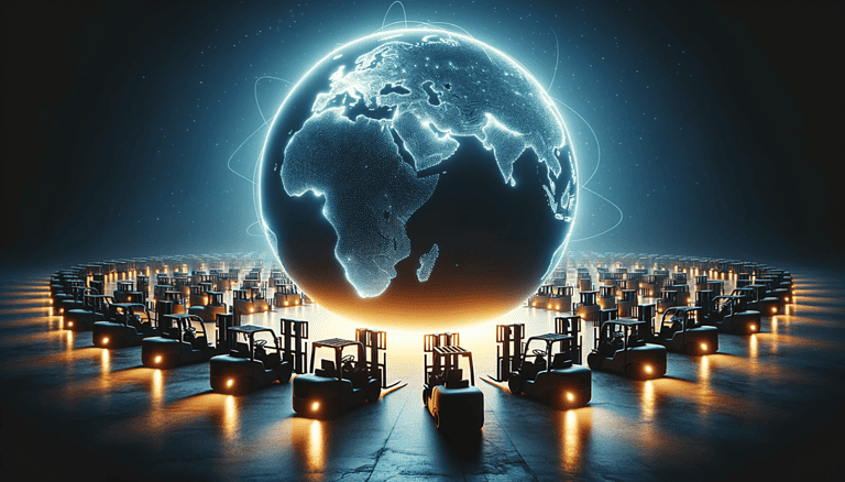 Forklift Battery Market-Wide image of a glowing globe placed centrally in the background