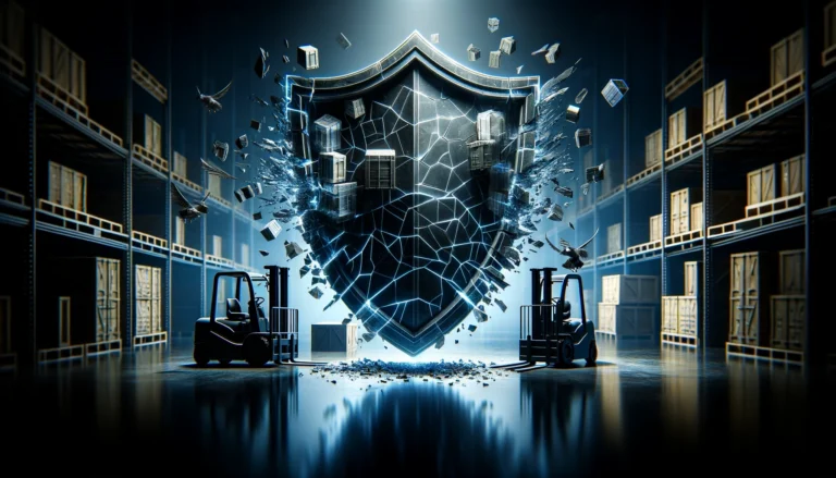 Symbolic representation of the Forklift Scandal, depicting vulnerabilities in military supply chains, highlighting the critical issue uncovered in defense procurement.